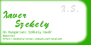 xaver szekely business card